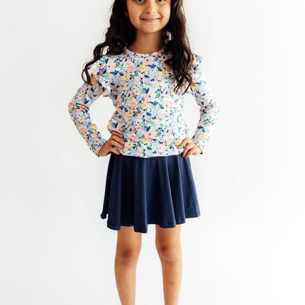 Fall Floral L/S Ruffle Tee