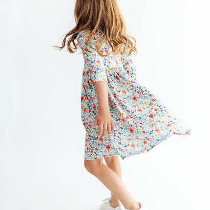 After the Rain 3/4 Sleeve Pocket Twirl Dress