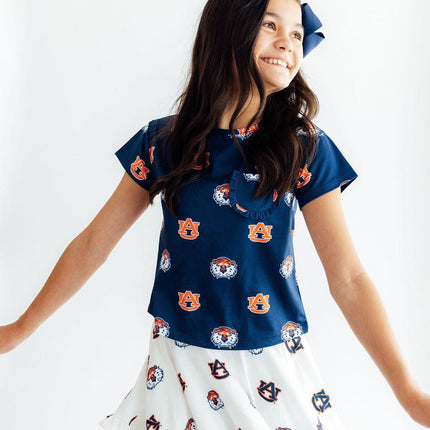 Auburn White Aubie Ruffle Twirl Skort