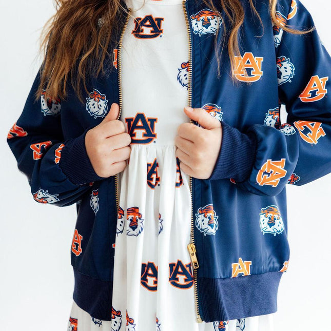 Auburn Blue Aubie Satin Jacket - Dashing Nova