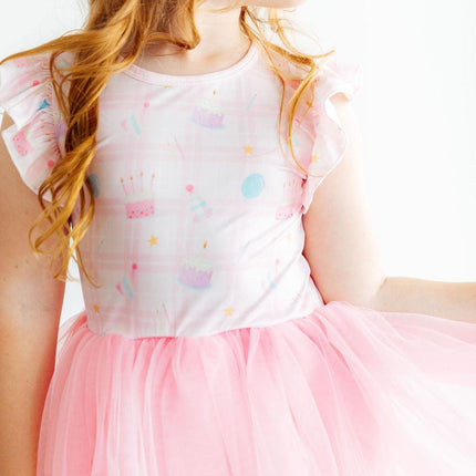 Birthday Magic Flutter Sleeve Tutu Dress
