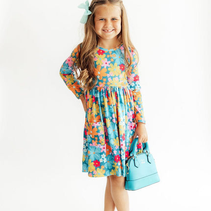 Flower Child L/S Pocket Twirl Dress