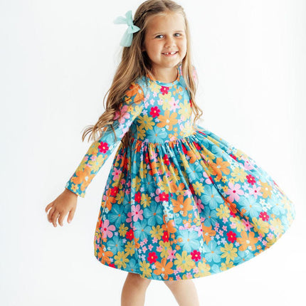 Flower Child L/S Pocket Twirl Dress