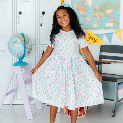 Color Crayons S/S Pocket Twirl Dress