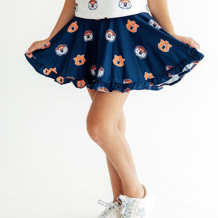 Auburn Blue Aubie Ruffle Twirl Skort