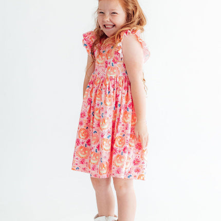 Spooktacular Flutter Sleeve Twirl Dress