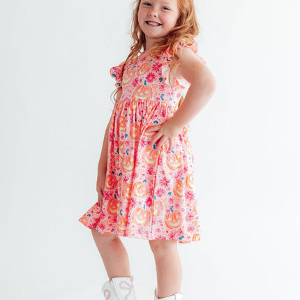 Spooktacular Flutter Sleeve Twirl Dress