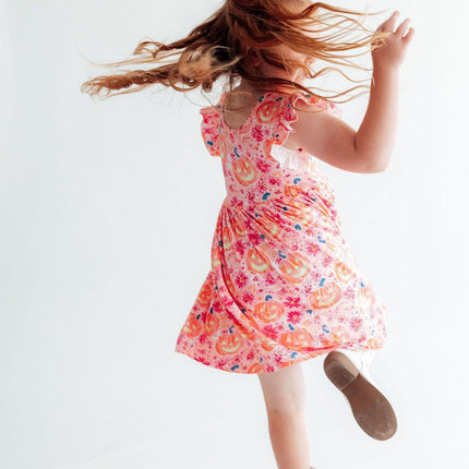 Spooktacular Flutter Sleeve Twirl Dress