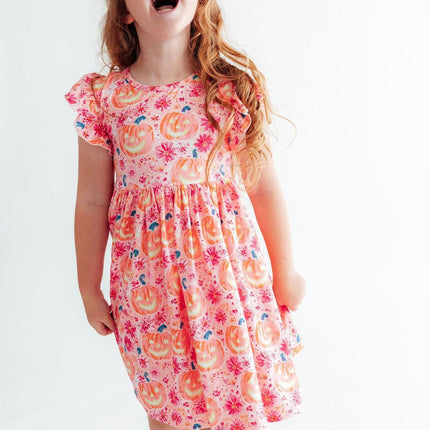 Spooktacular Flutter Sleeve Twirl Dress