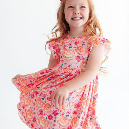 Spooktacular Flutter Sleeve Twirl Dress