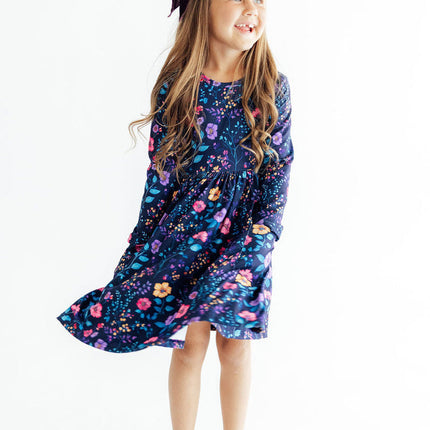 Botanical Beauty L/S Pocket Twirl Dress