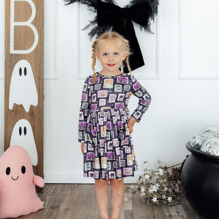 Trick or Treat L/S Pocket Twirl Dress