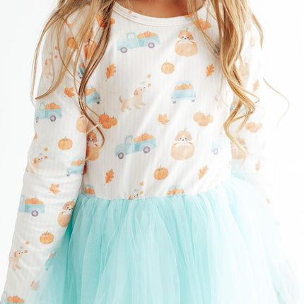 Pumpkin Spice Pups L/S Tutu Dress