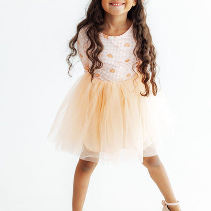 Gingham Pumpkins L/S Tutu Dress