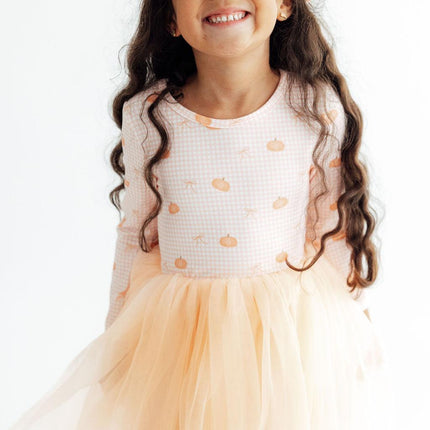 Gingham Pumpkins L/S Tutu Dress