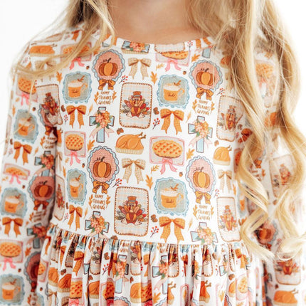 Give Thanks L/S Pocket Twirl Dress