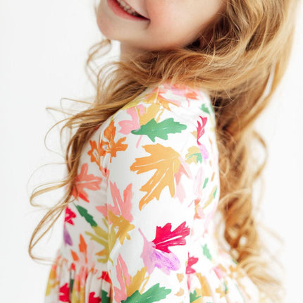 Falling Leaves 3/4 Sleeve Pocket Twirl Dress