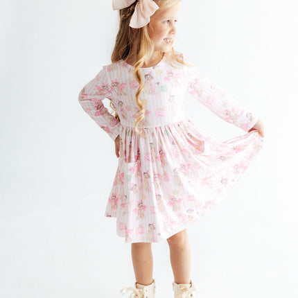 Pawsitively Spooky L/S Pocket Twirl Dress
