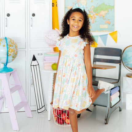 Campus Cutie Flutter Sleeve Twirl Dress