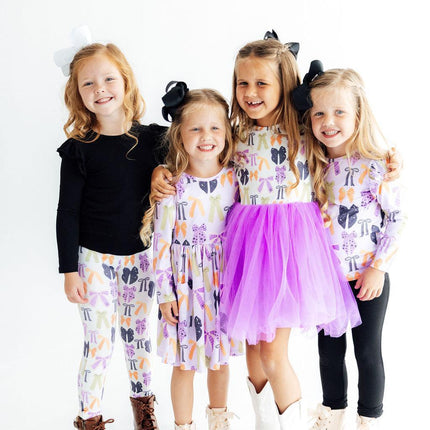 Tied with a Boo Lavender L/S Pocket Twirl Dress