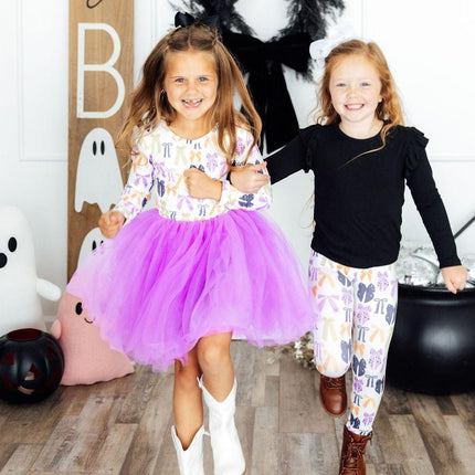 Tied with a Boo L/S Tutu Dress