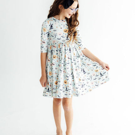 Ghouls Rule 3/4 Sleeve Pocket Twirl Dress