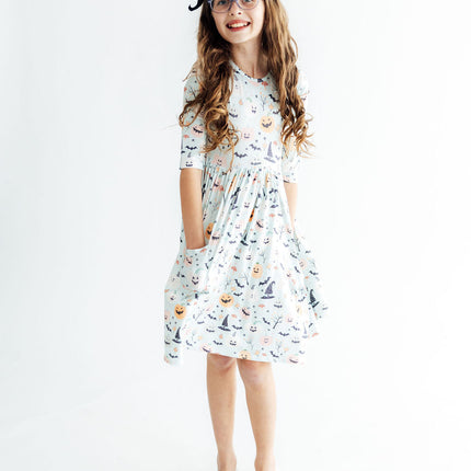 Ghouls Rule 3/4 Sleeve Pocket Twirl Dress