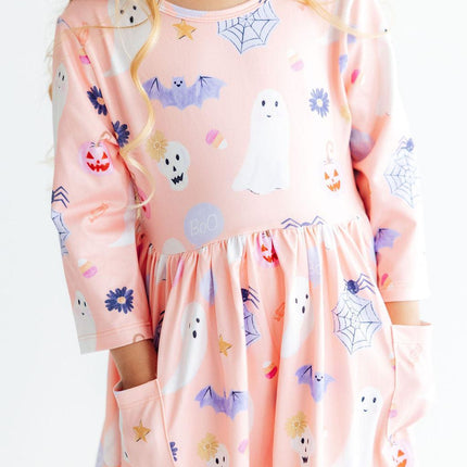 Spooky Sweetheart 3/4 Sleeve Pocket Twirl Dress