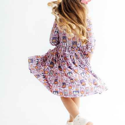 Ghouls Just Want to Have Fun 3/4 Sleeve Pocket Twirl Dress