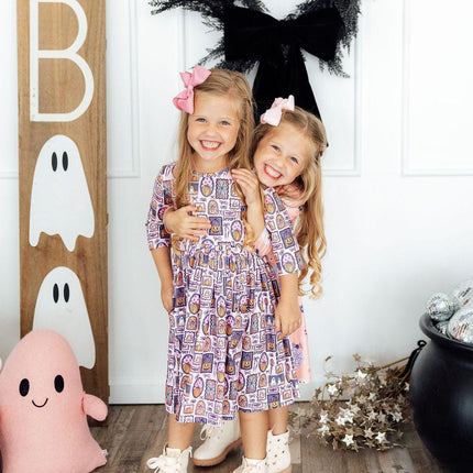 Ghouls Just Want to Have Fun 3/4 Sleeve Pocket Twirl Dress