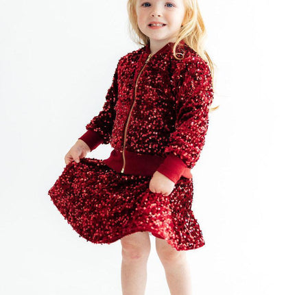 Cranberry Velvet Sequin Jacket