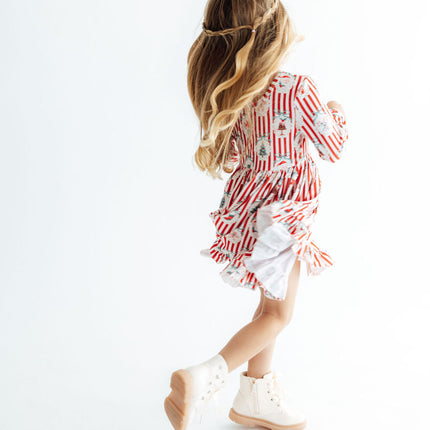 Santa's Sweet Shoppe L/S Ruffle Hem Twirl Dress