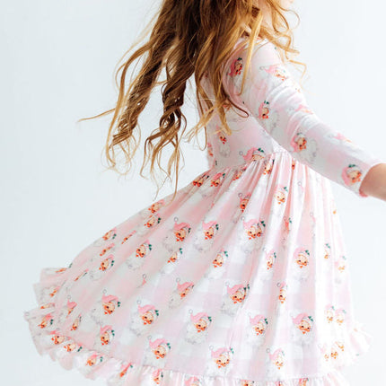 Storybook Santa L/S Ruffle Hem Twirl Dress