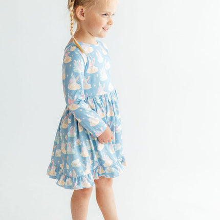 Nativity L/S Ruffle Hem Twirl Dress