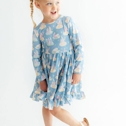 Nativity L/S Ruffle Hem Twirl Dress