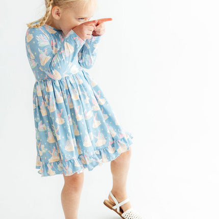 Nativity L/S Ruffle Hem Twirl Dress