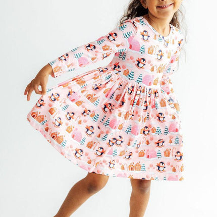 Penguin Party L/S Pocket Twirl Dress