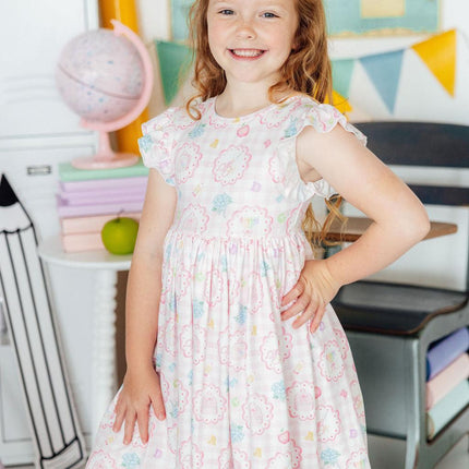 Apple of My Eye Flutter Sleeve Twirl Dress