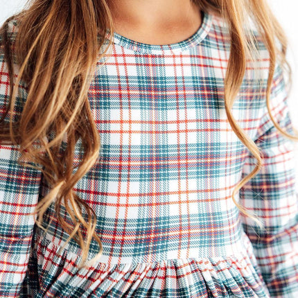 Christmas Plaid L/S Pocket Twirl Dress