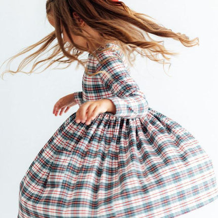 Christmas Plaid L/S Pocket Twirl Dress