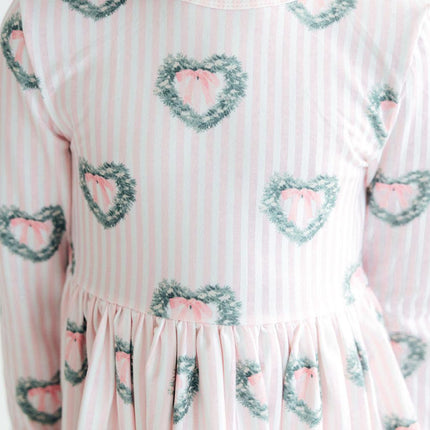 Christmas Charm L/S Ruffle Hem Twirl Dress