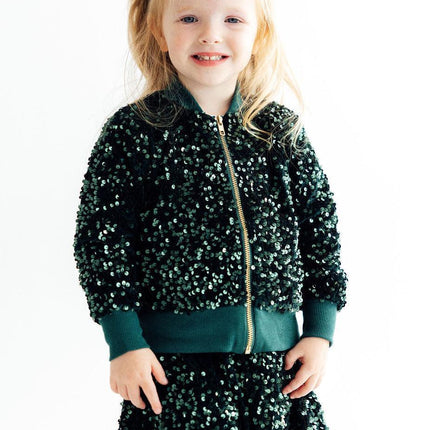 Hunter Green Velvet Sequin Jacket