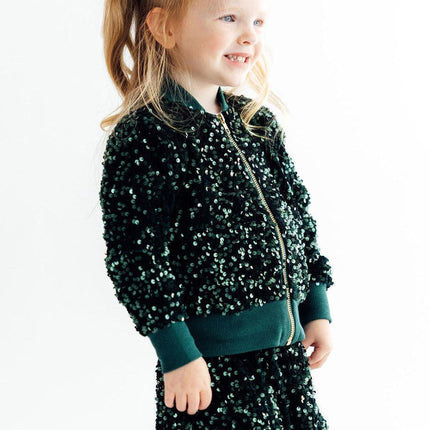Hunter Green Velvet Sequin Jacket