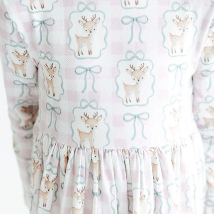 Woodland Whimsy L/S Ruffle Hem Twirl Dress