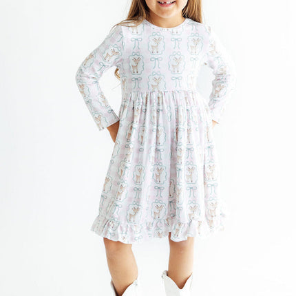 Woodland Whimsy L/S Ruffle Hem Twirl Dress