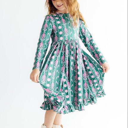 Christmas Treats L/S Ruffle Hem Twirl Dress