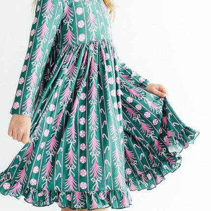 Christmas Treats L/S Ruffle Hem Twirl Dress