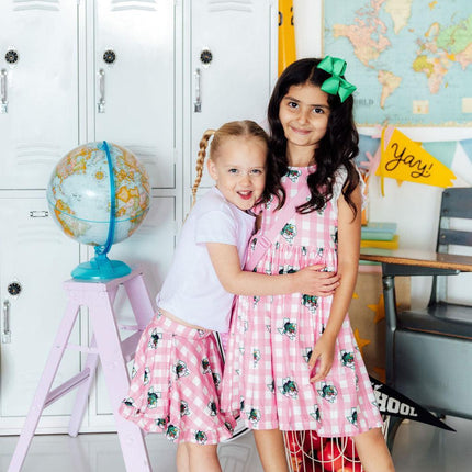 Southlake Carroll Gingham Dragons Ruffle Twirl Skort