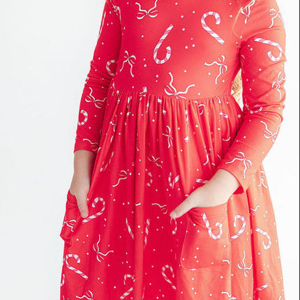 Peppermint Dreams L/S Pocket Twirl Dress