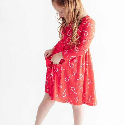 Peppermint Dreams L/S Pocket Twirl Dress